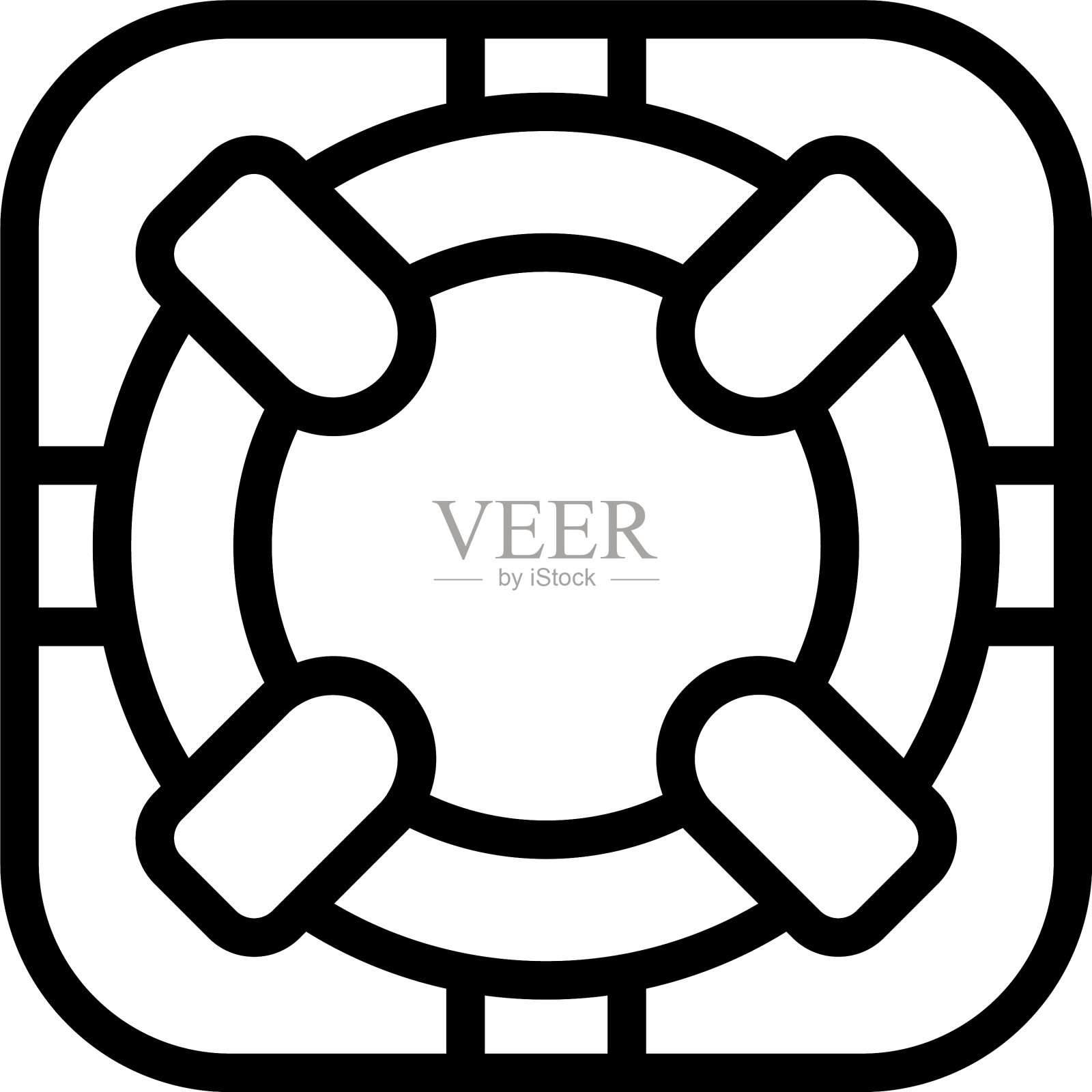 救生圈图标轮廓风格图标素材