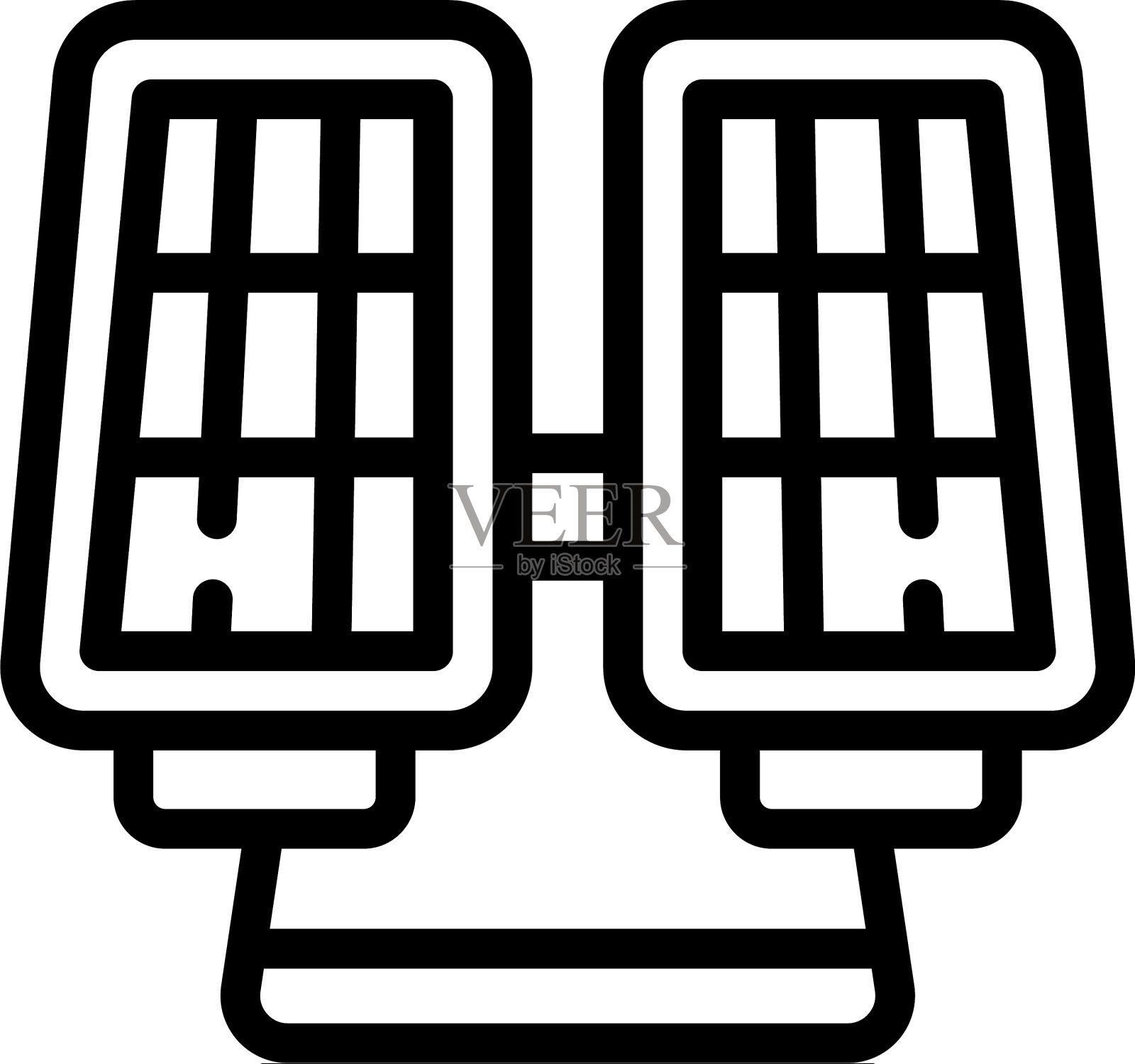太阳能面板图标轮廓风格图标素材