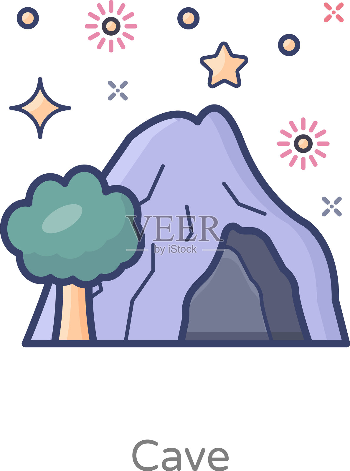 洞穴插画图片素材