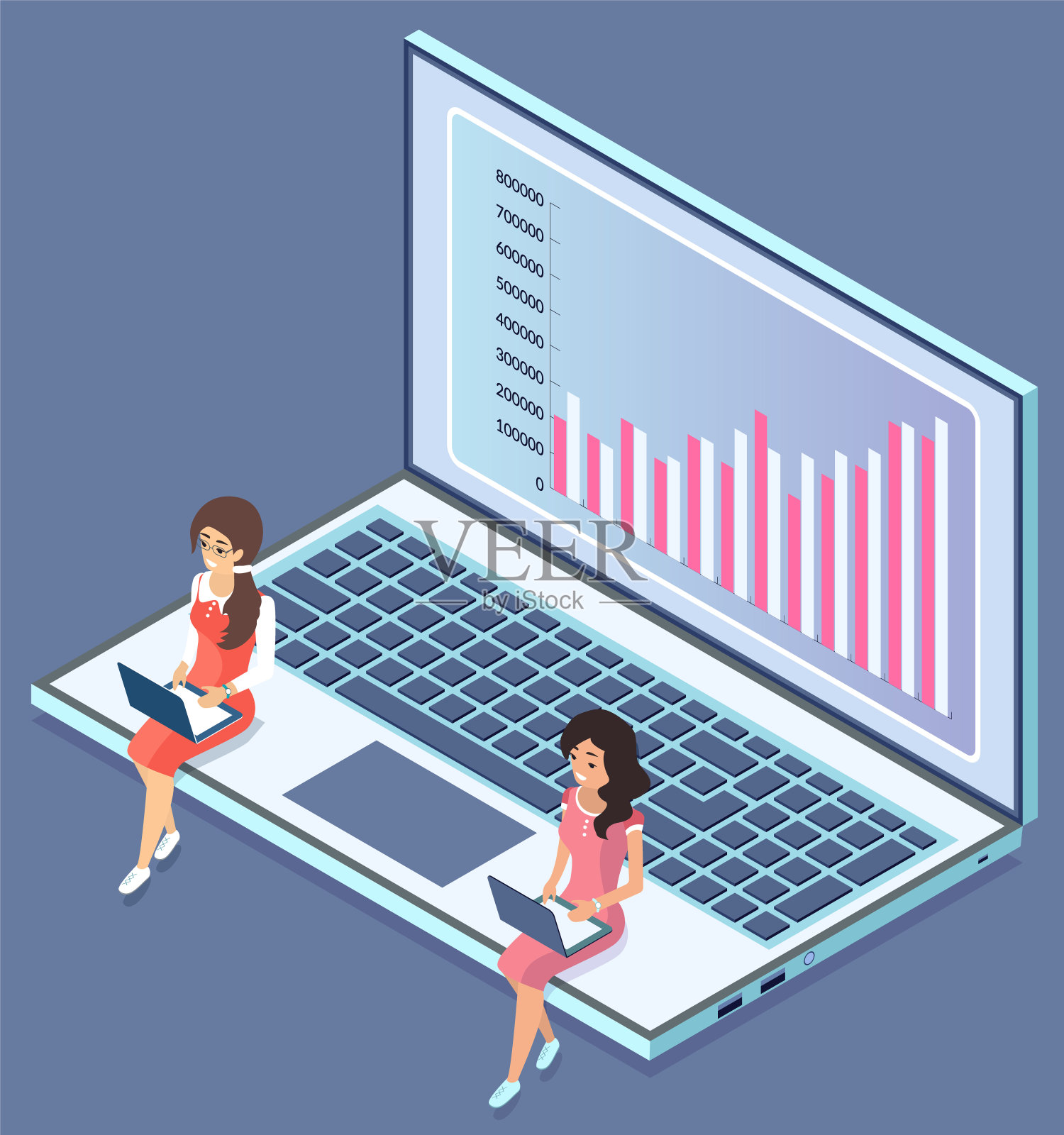 专家工作者评估统计数据。概念业务分析和规划咨询团队插画图片素材