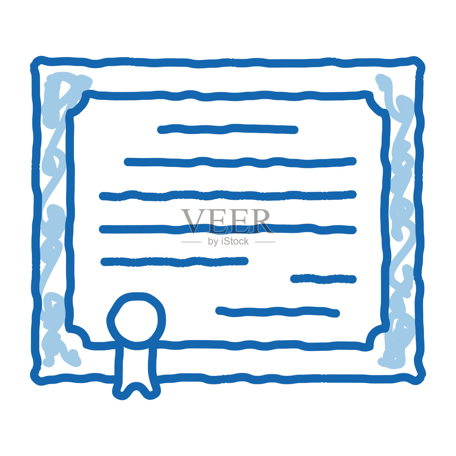 证书许可涂鸦图标手绘插图插画图片素材