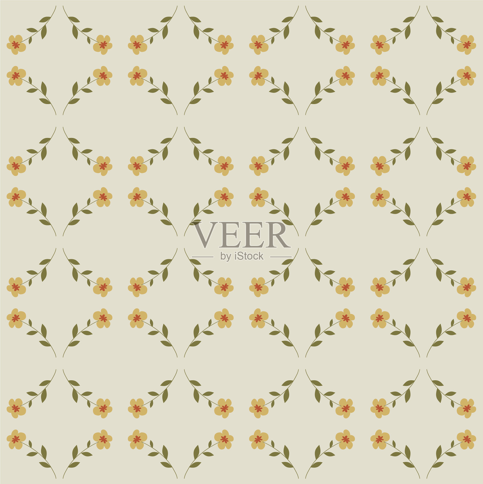 花图案花图案与柔和插画图片素材