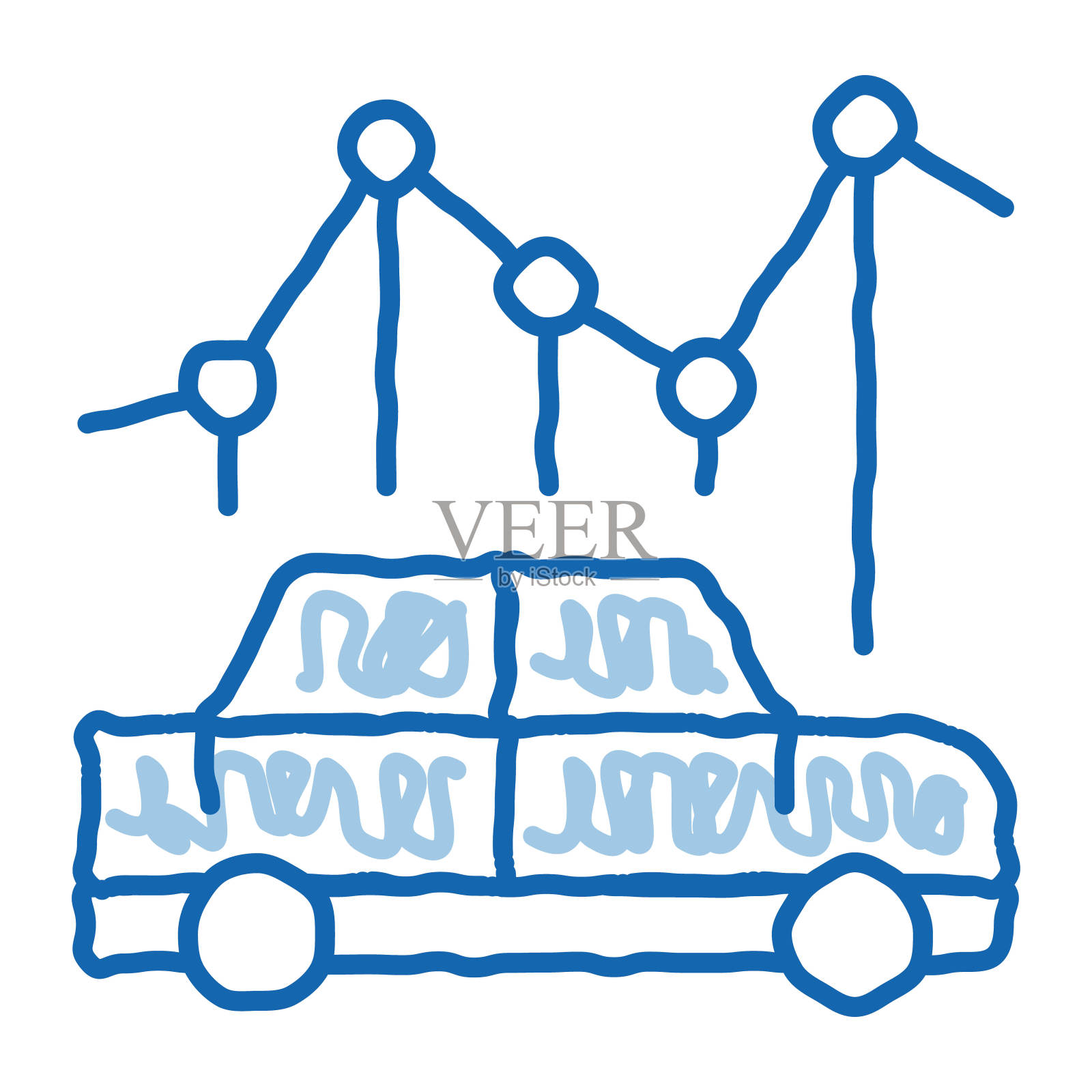 汽车用信息图涂鸦图标手绘插图插画图片素材