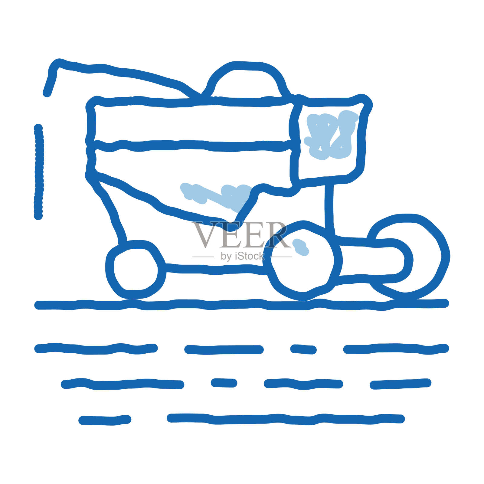 大豆收获机涂鸦图标手绘插图插画图片素材