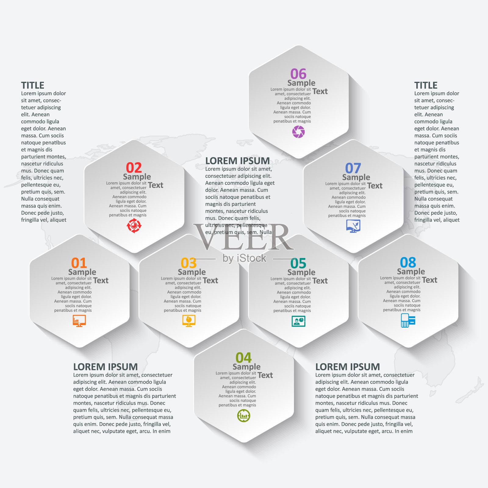 摘要三维纸张信息图。业务模板。矢量图插画图片素材