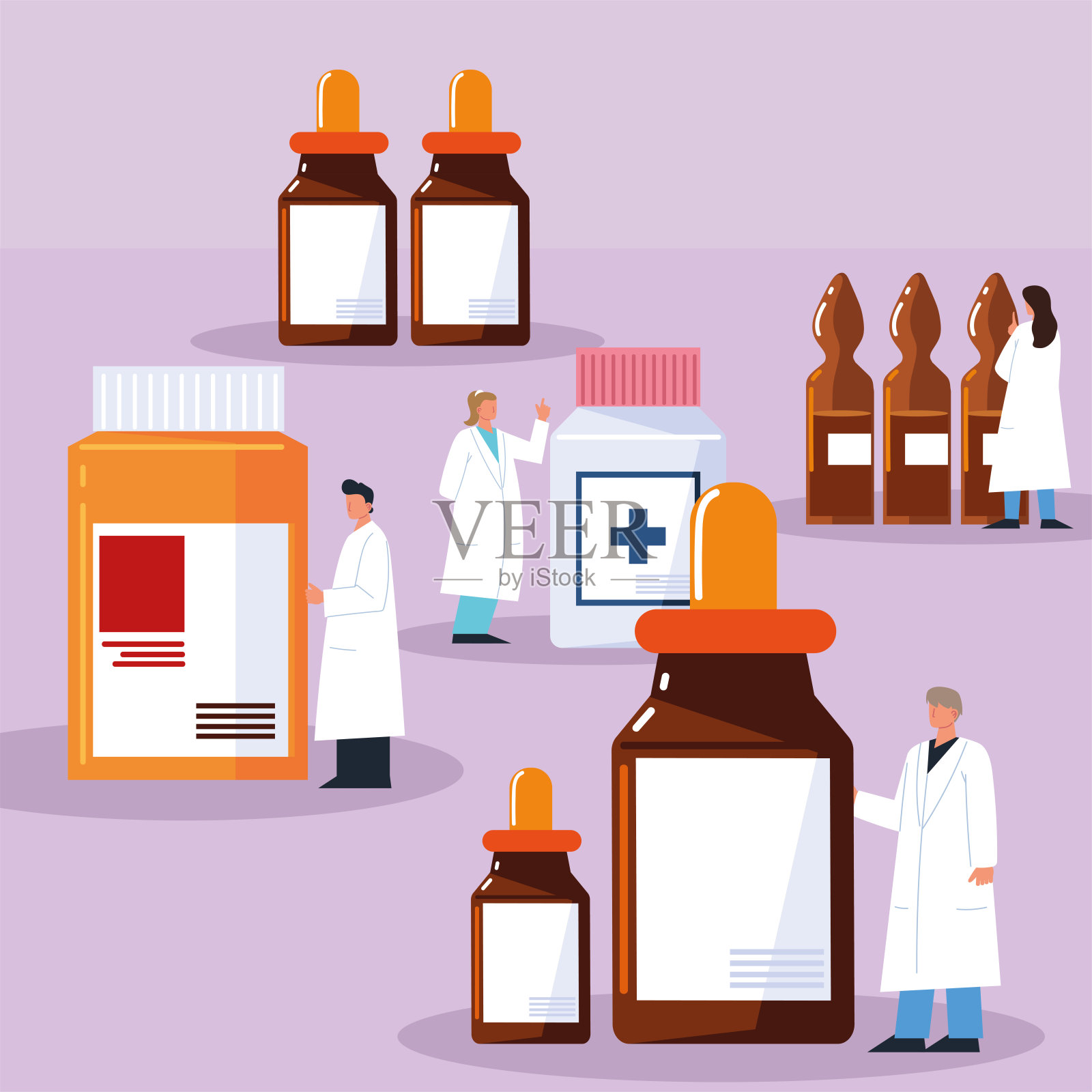 字符药剂师医学插画图片素材