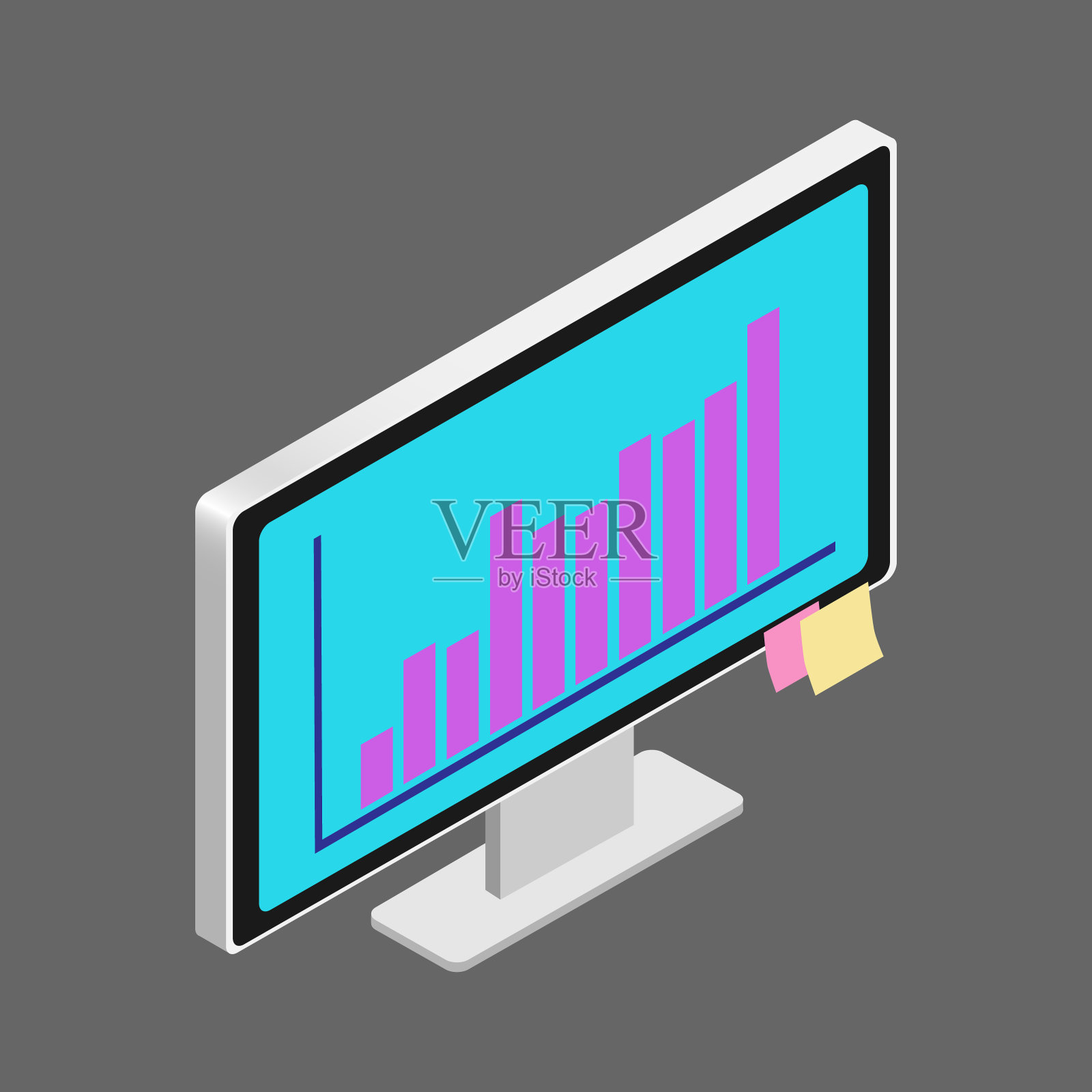 等距监视器图标插画图片素材