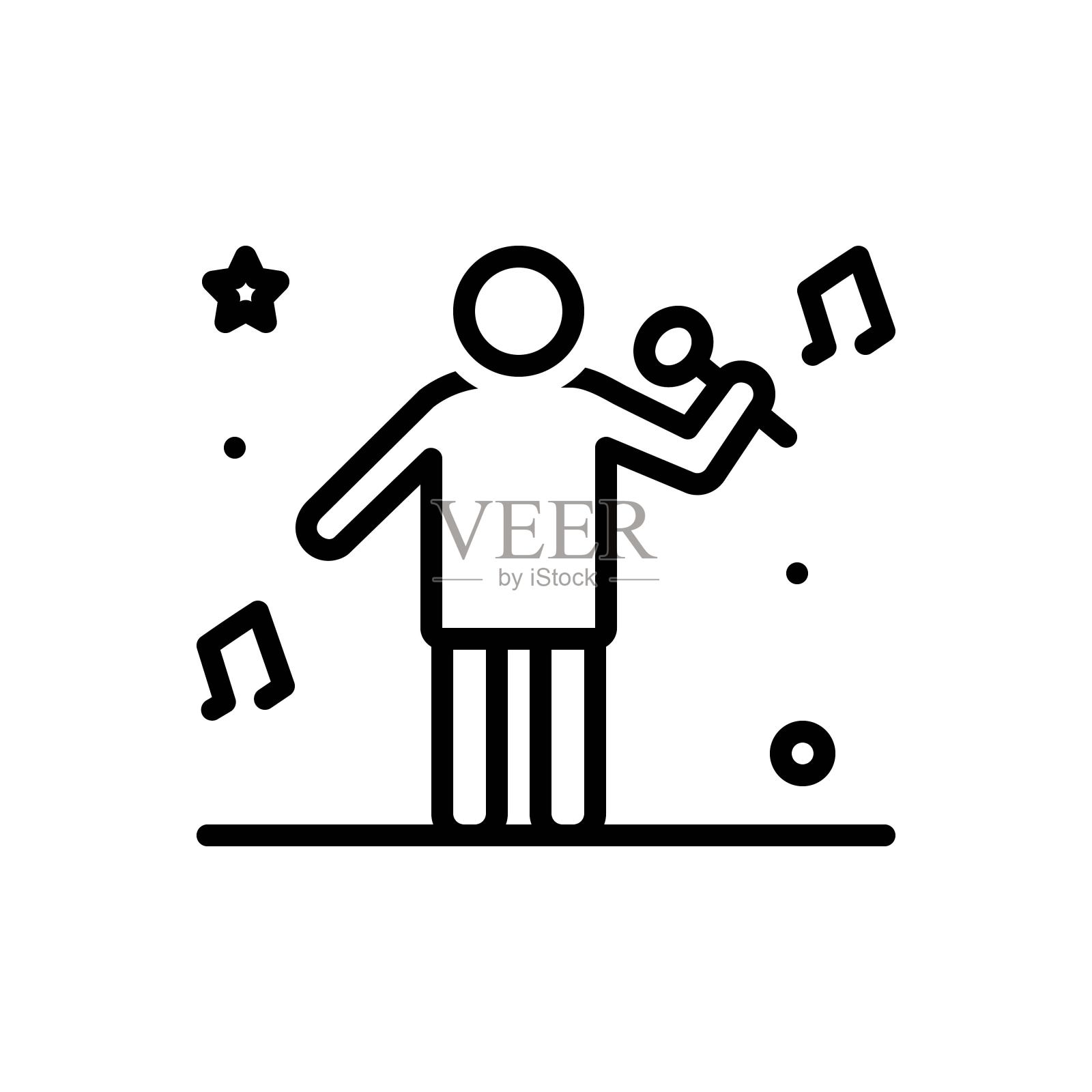 唱卡罗插画图片素材