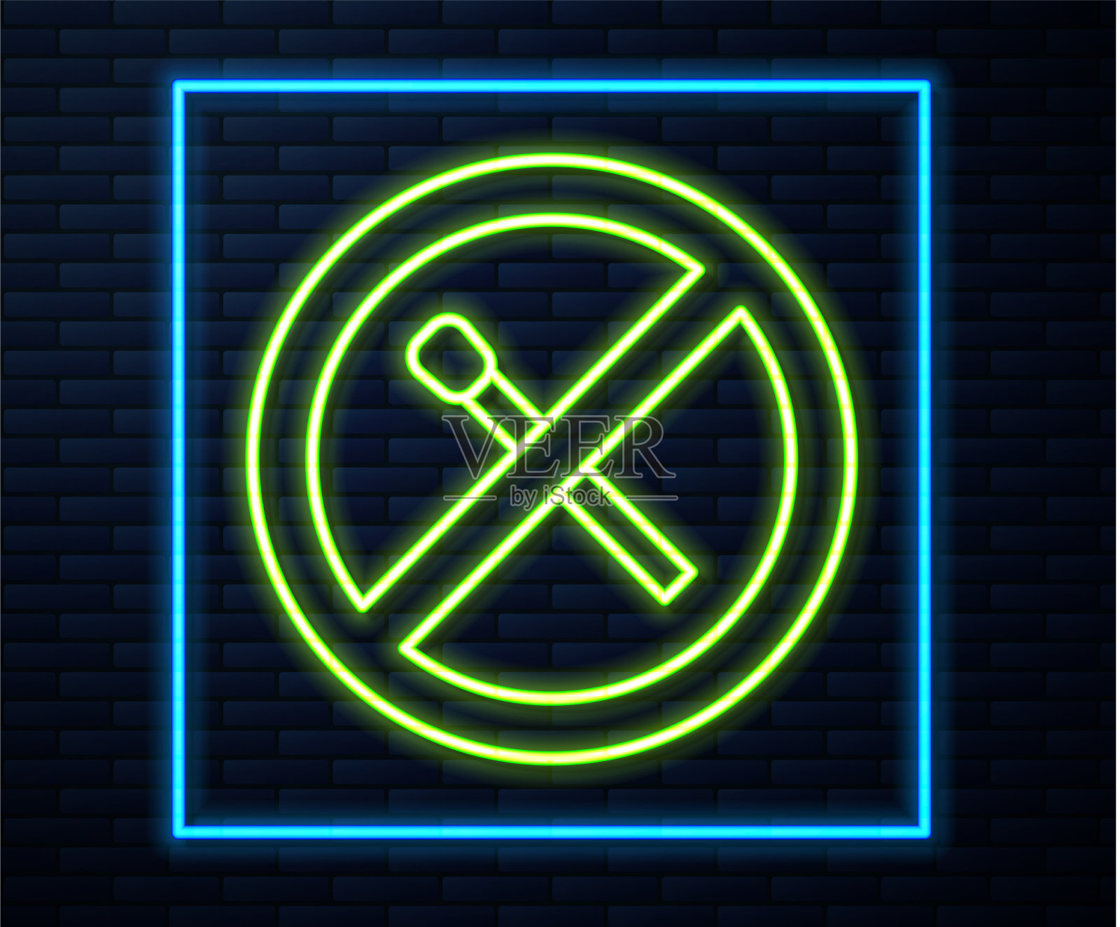 发光的霓虹灯线没有火匹配图标隔离插画图片素材