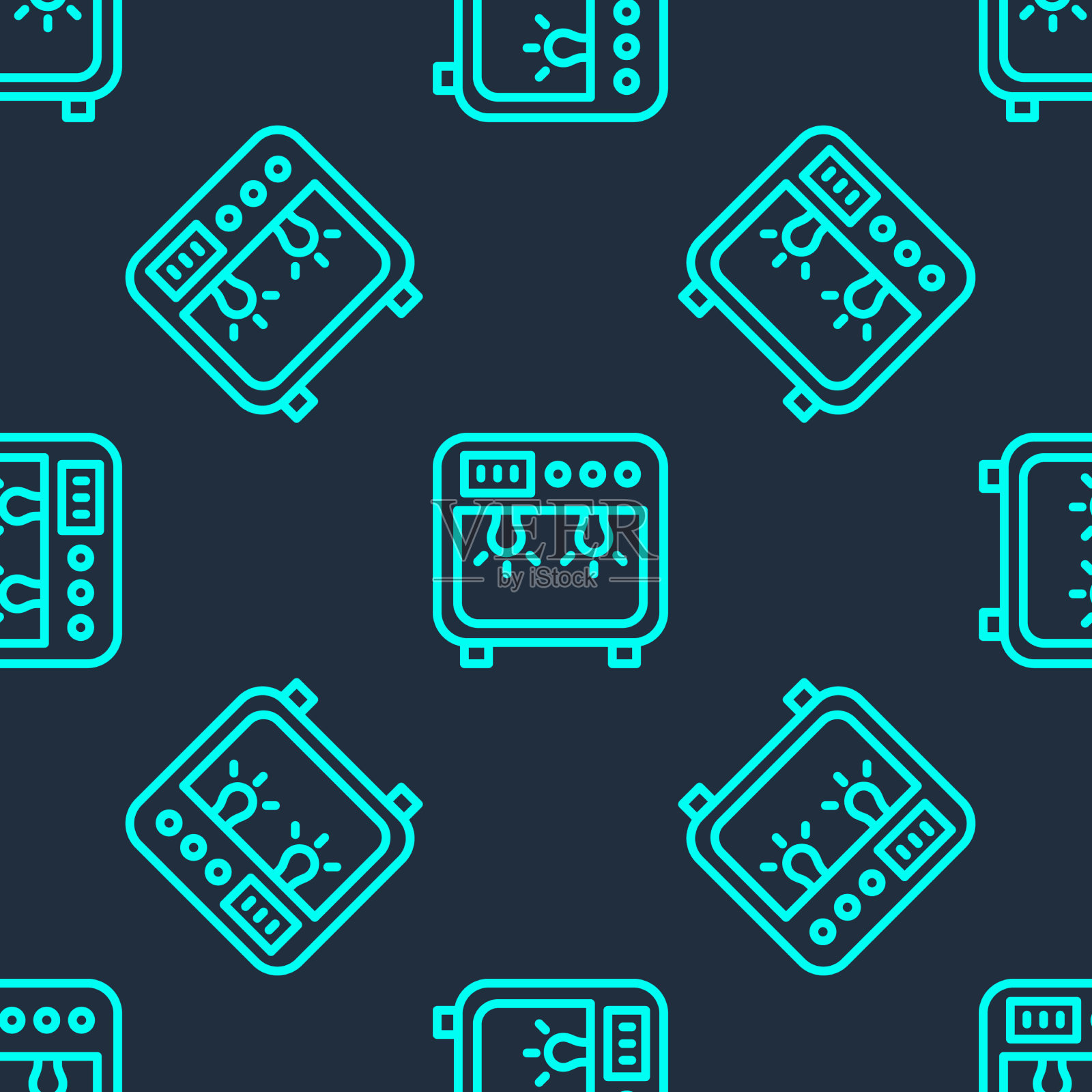 绿线生物安全箱图标隔离无缝插画图片素材