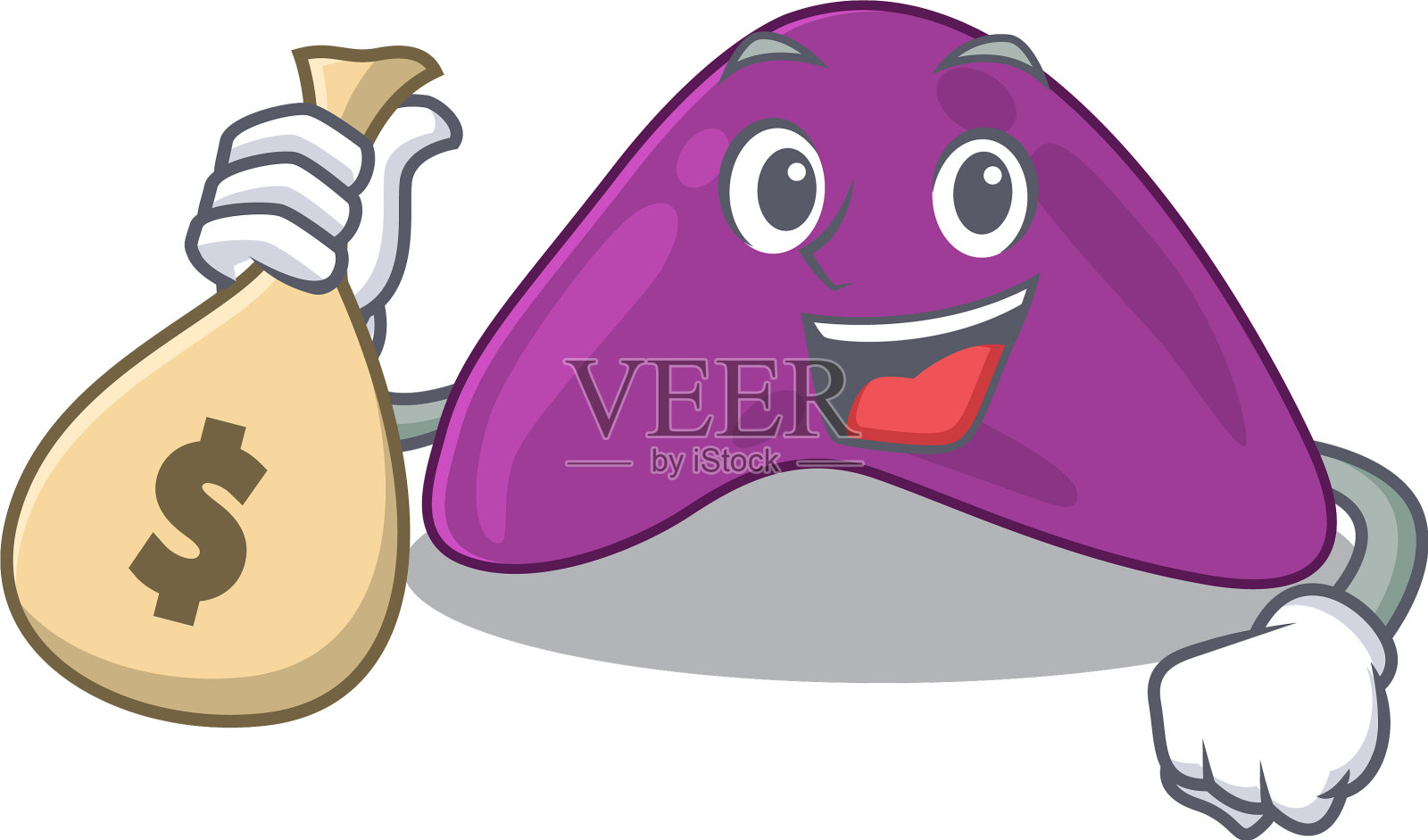 疯狂富有的肾上腺吉祥物设计有钱袋设计元素图片