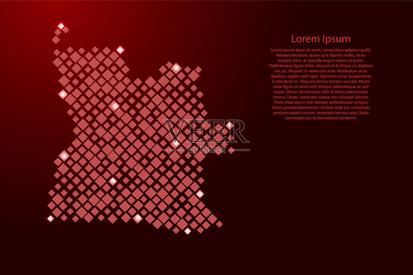安哥拉地图由红色菱形图案组成插画图片素材