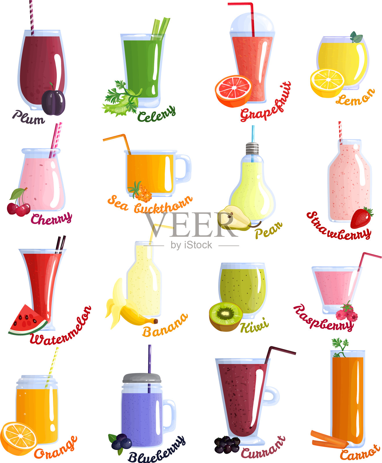 冰沙鸡尾酒图标设置图标素材