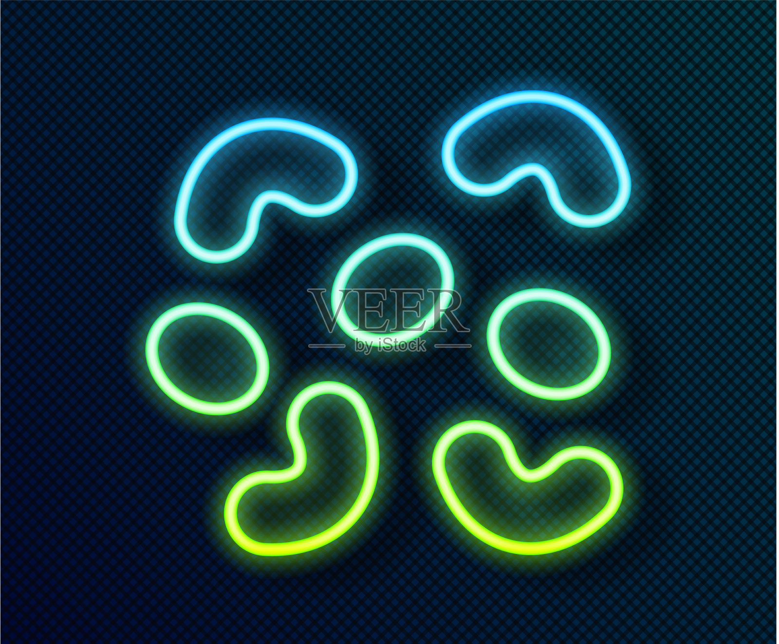 发光的霓虹线果冻糖果图标孤立上插画图片素材