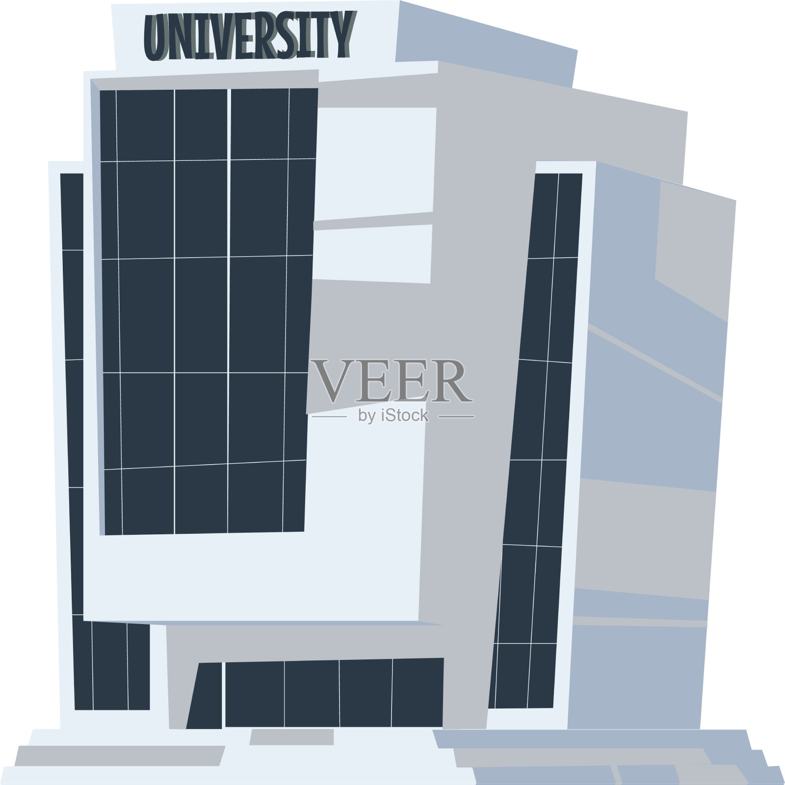 学校大学或学院建筑卡通设计元素图片