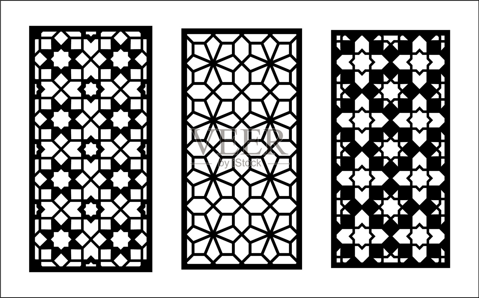 数控激光图案集装饰板插画图片素材