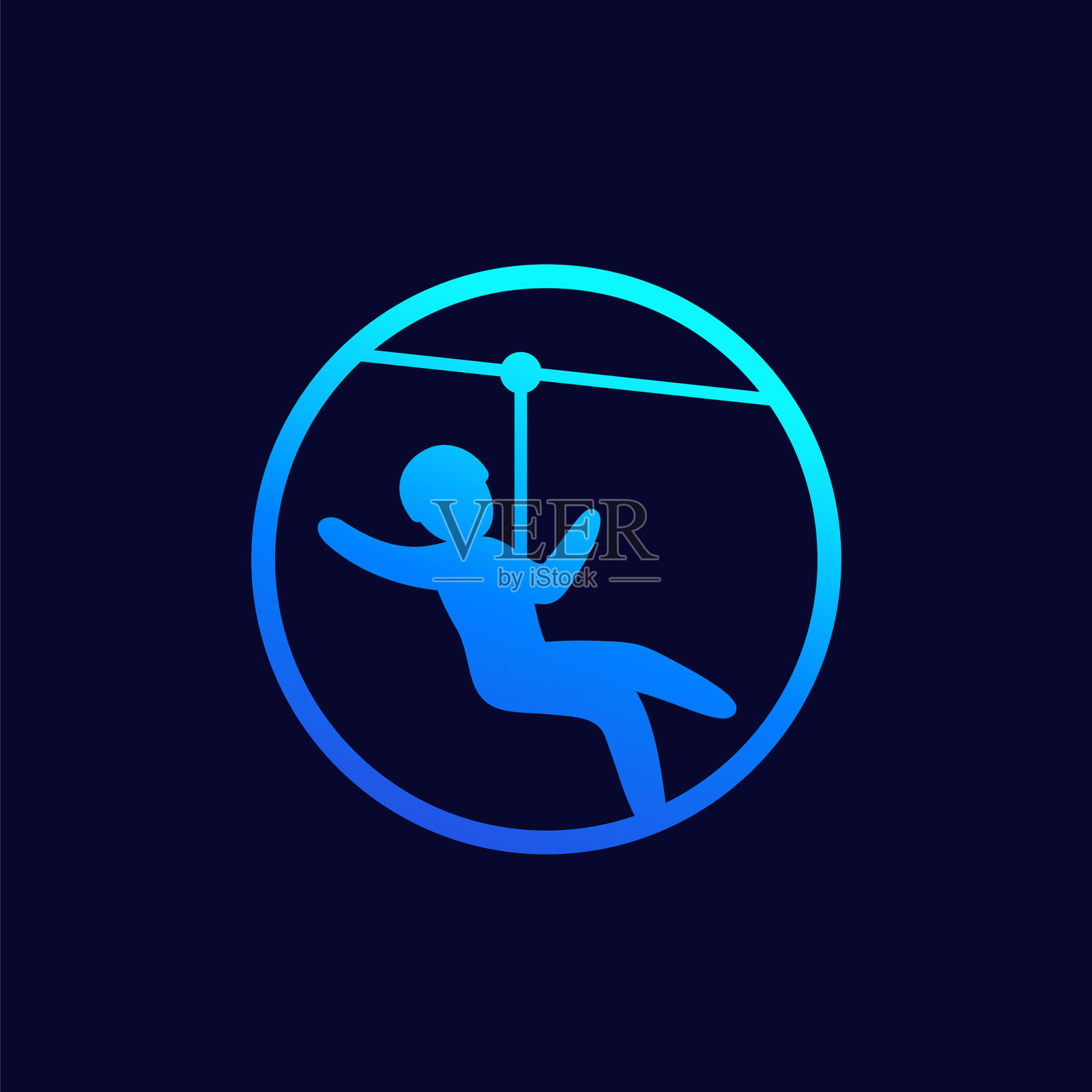 Zip line ziplining图标为web插画图片素材