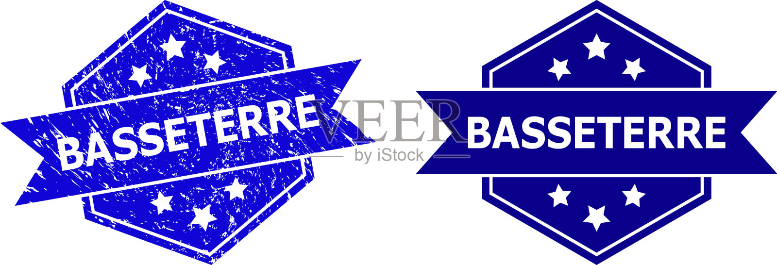 六角巴斯特邮票印章与污垢插画图片素材