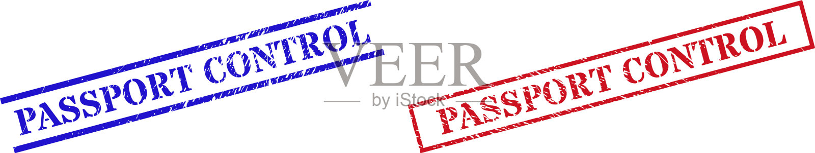 护照管制纹理橡皮图章水印插画图片素材