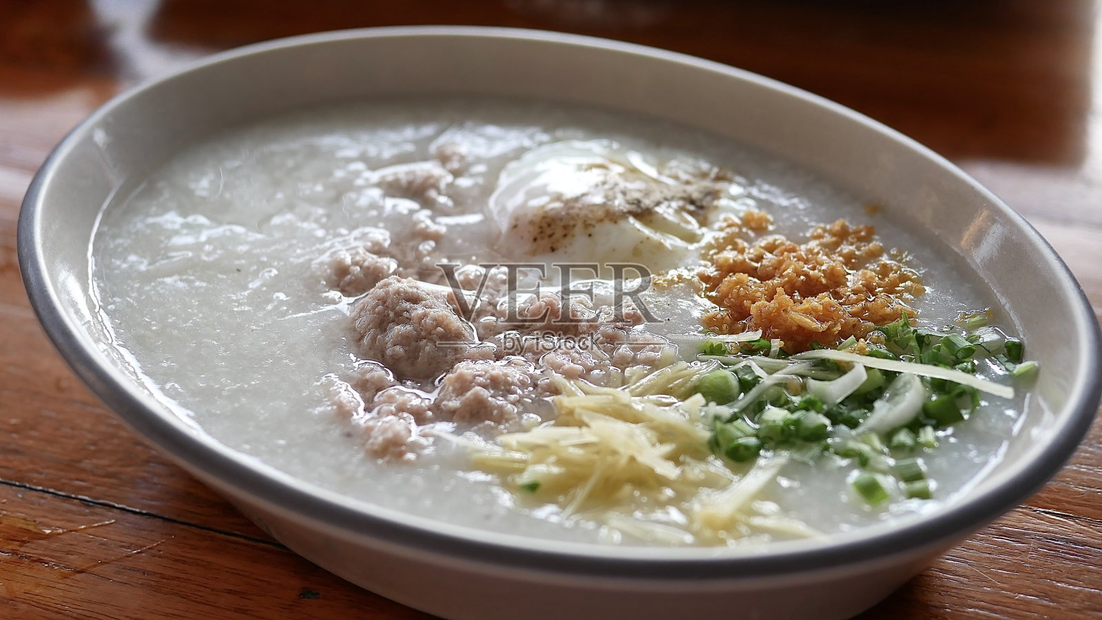 亚洲的猪肉粥照片摄影图片