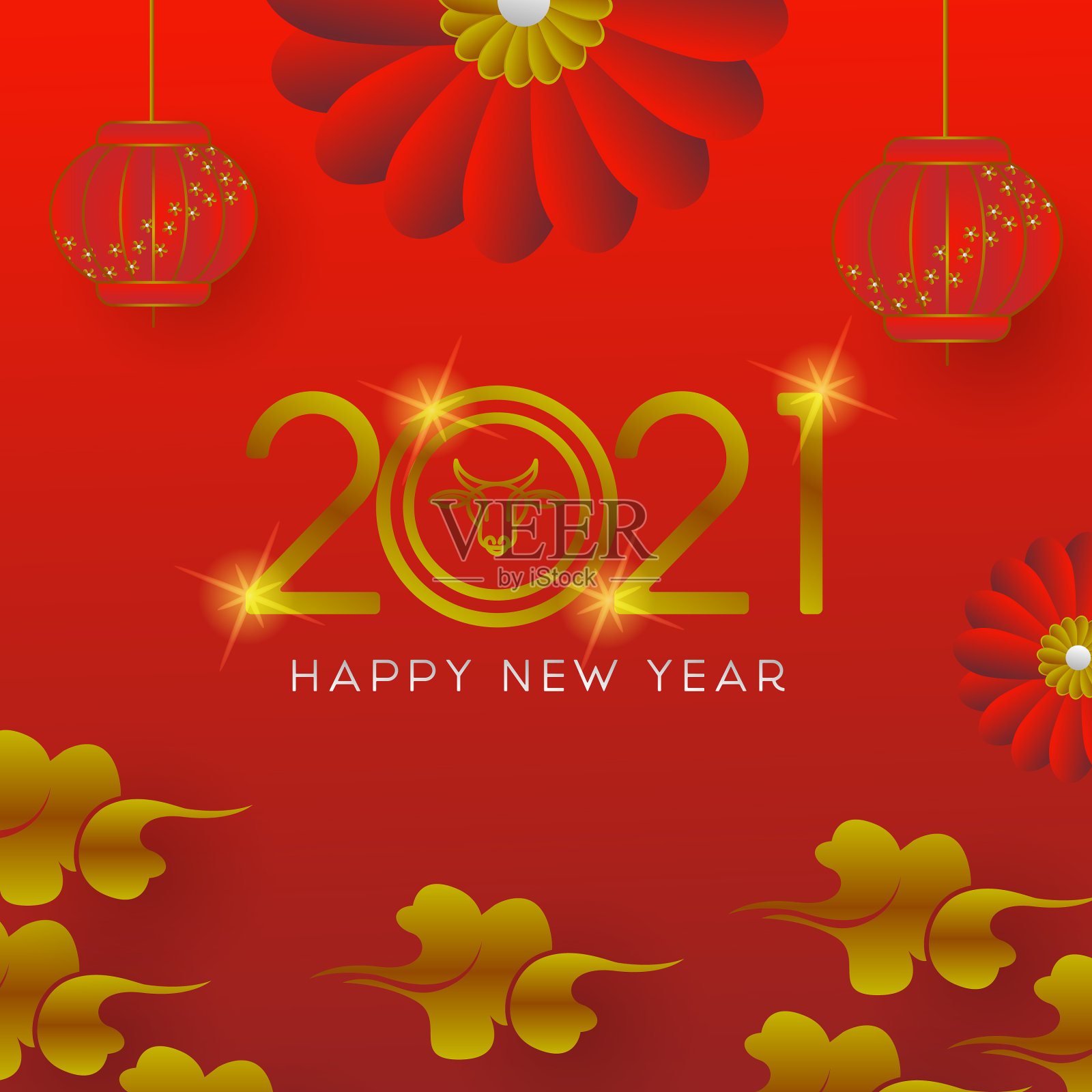 欢乐春节广场横幅模板设计插画图片素材