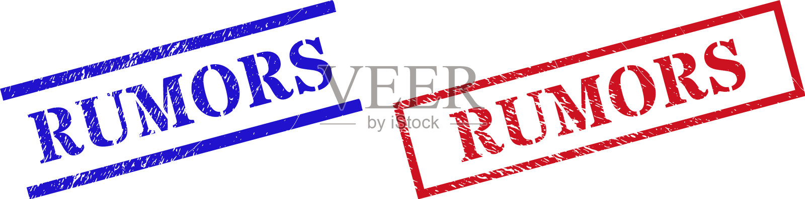 谣言说垃圾橡胶印章与矩形插画图片素材