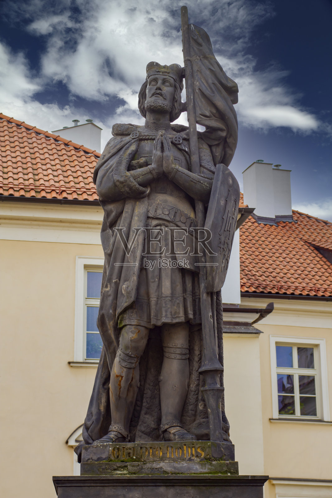 捷克共和国布拉格的圣温塞斯拉斯雕像照片摄影图片