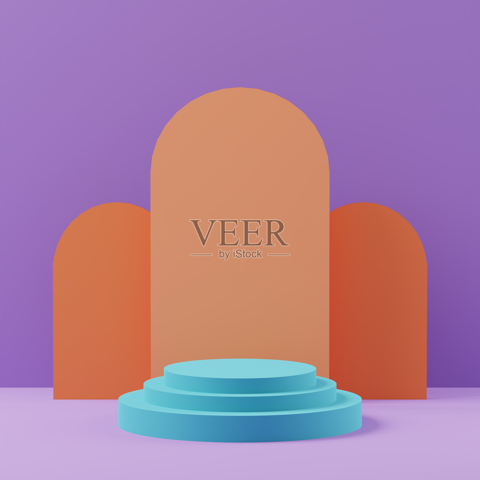 彩色3D插图的一个空的讲台照片摄影图片