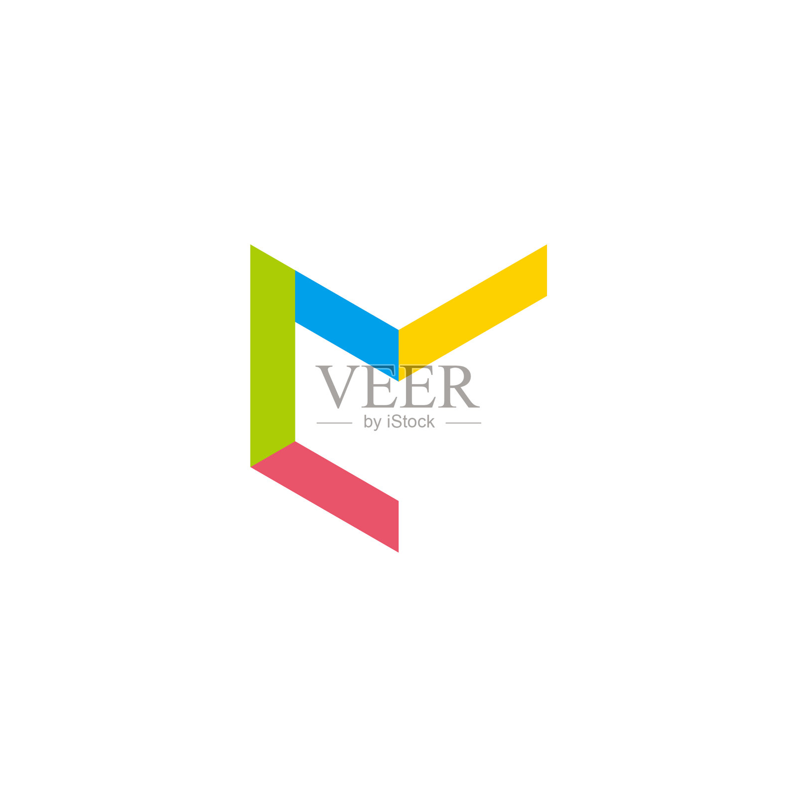 字母cm简单的几何线性彩色标志图标素材