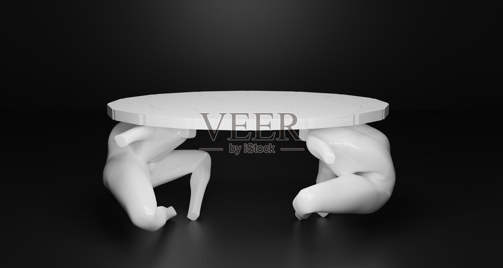 在黑色背景上展示时尚或化妆品，人体模型躯干，优雅的女性躯干，3d渲染。照片摄影图片