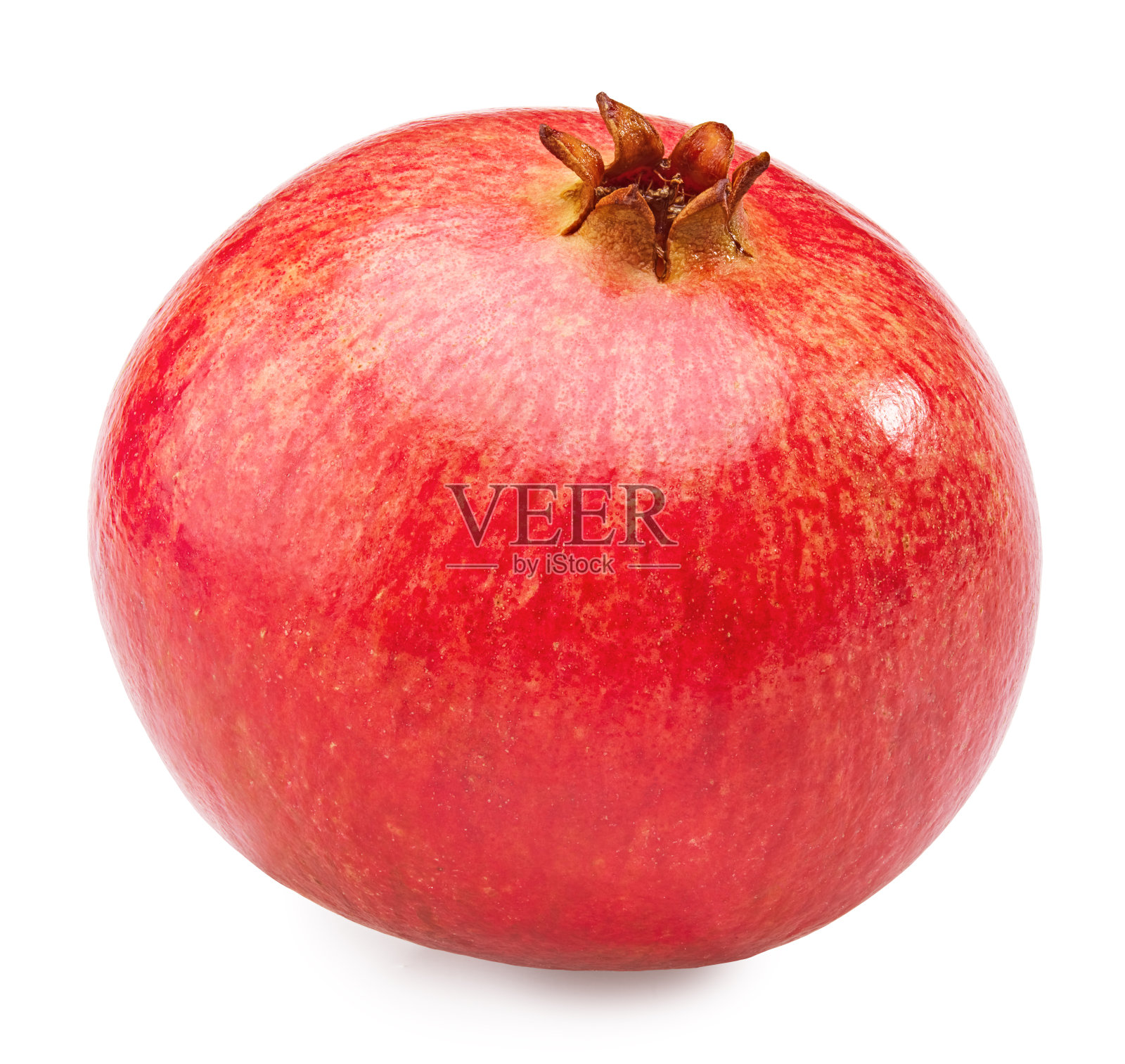 孤立在白色背景上的石榴果实。剪切路径照片摄影图片