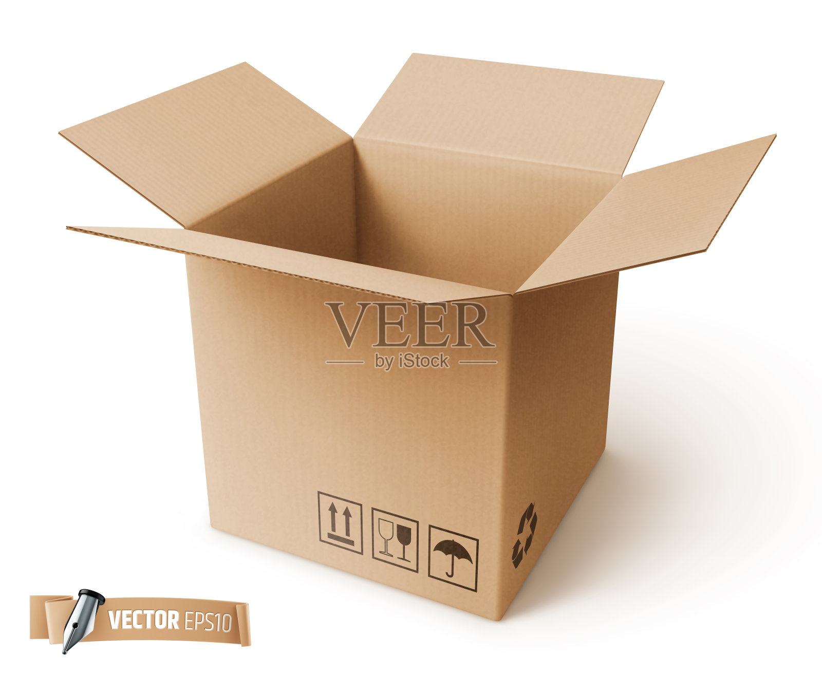 矢量现实纸板箱插画图片素材