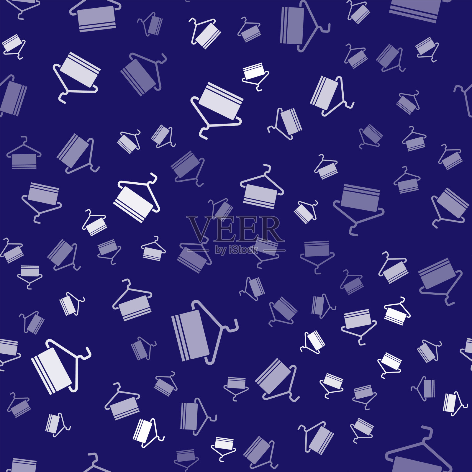 白色毛巾在衣架图标隔离无缝插画图片素材