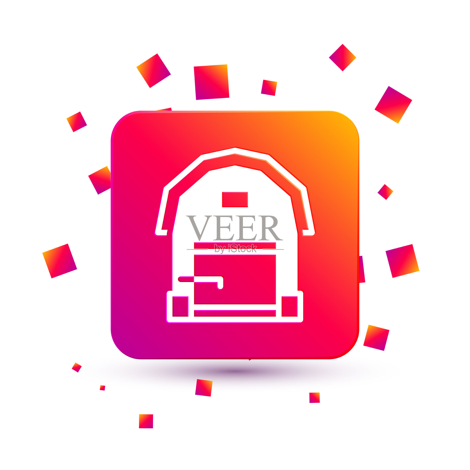 白色农场房子图标孤立在白色背景图标素材