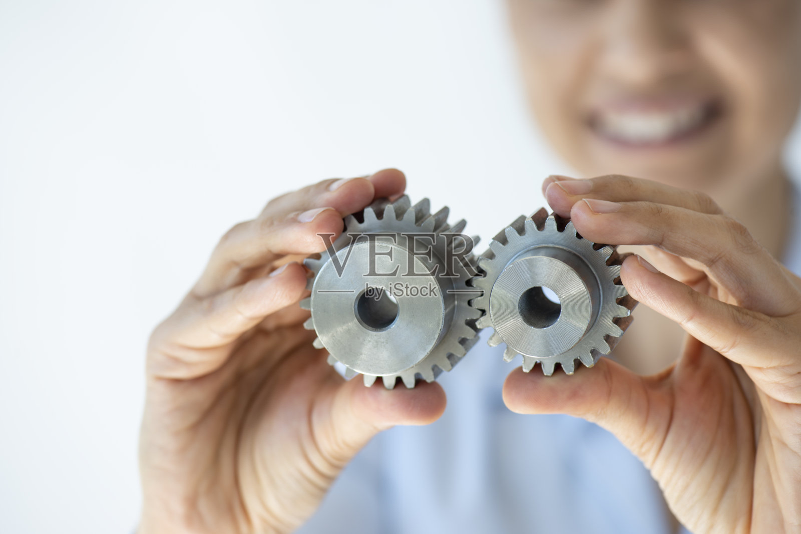 商人与齿轮照片摄影图片