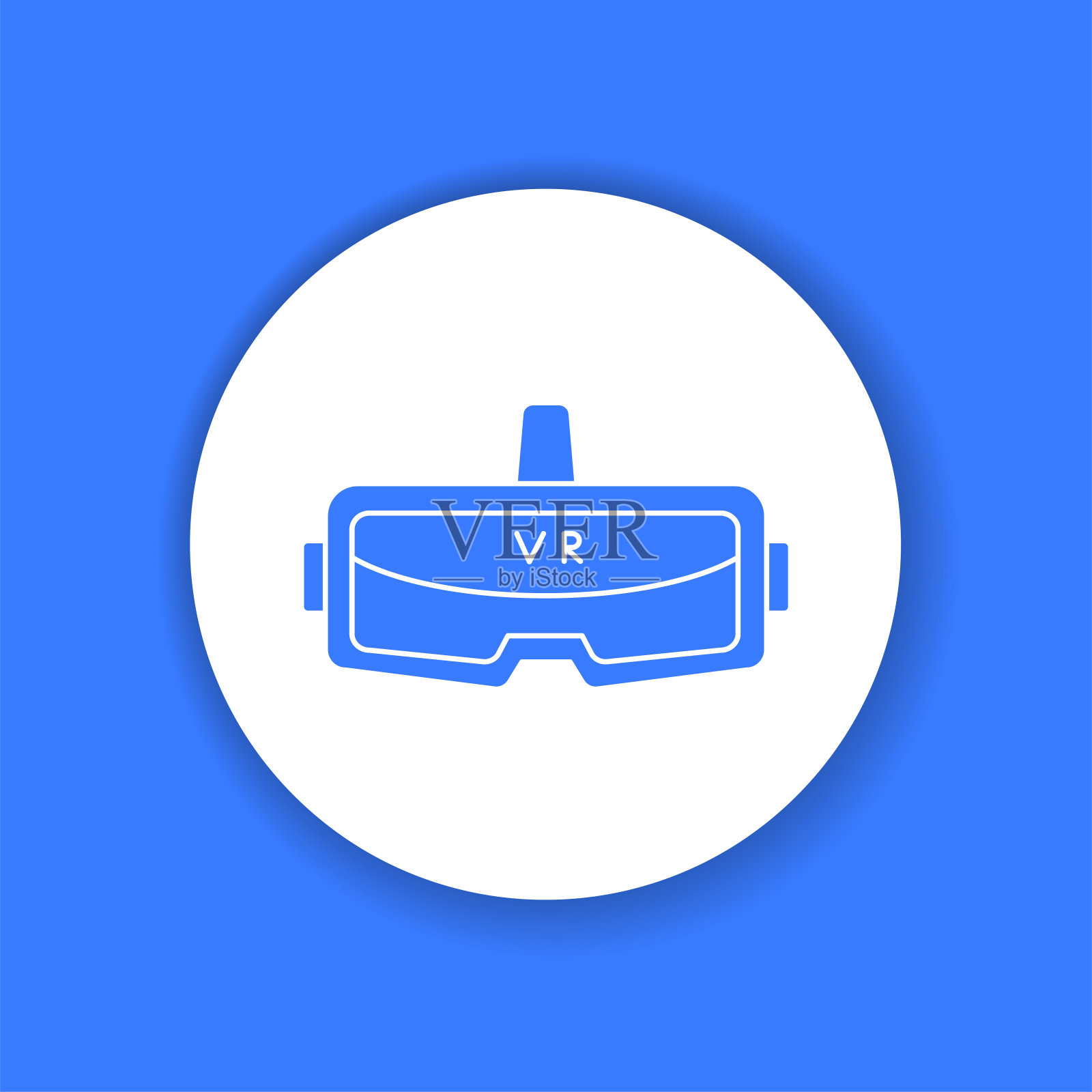 VR眼镜黑色字形图标。虚拟现实眼镜或护目镜。作为显示设备的一种眼镜。象形文字网页插画图片素材