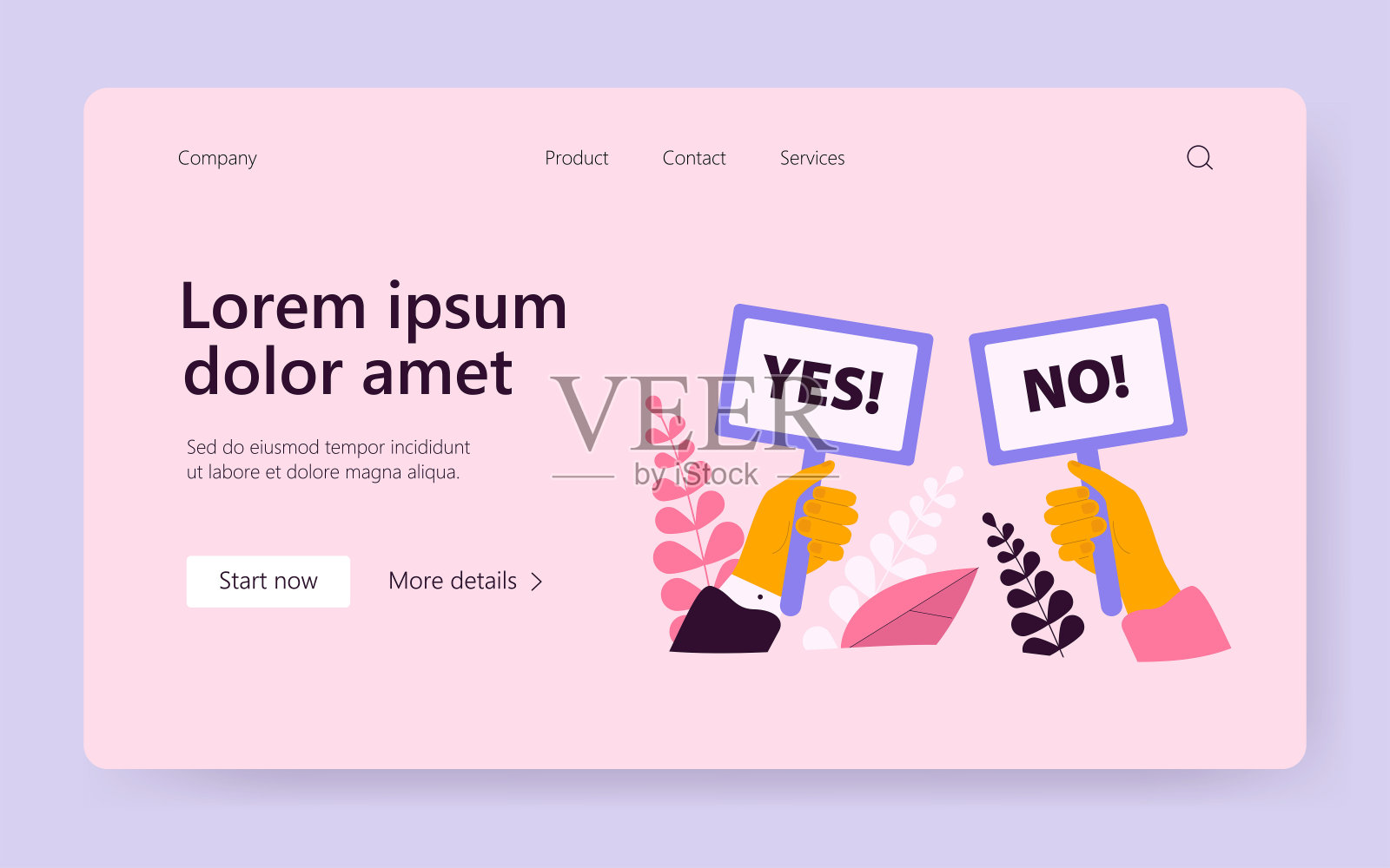 男人和女人手握赞成和不赞成的标语牌投票插画图片素材