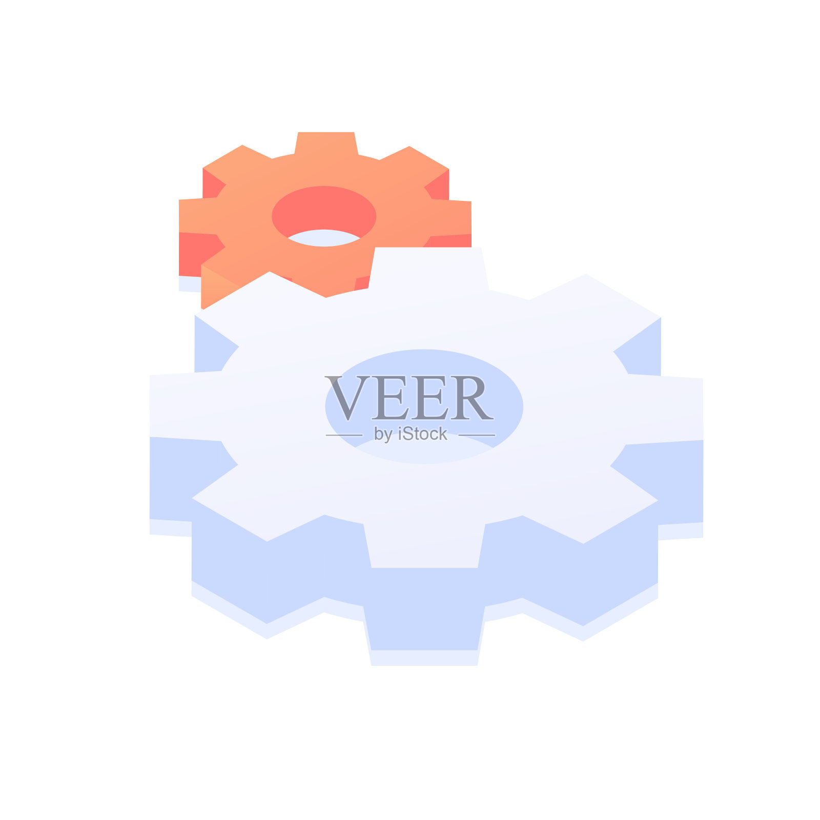 两个齿轮。插画图片素材