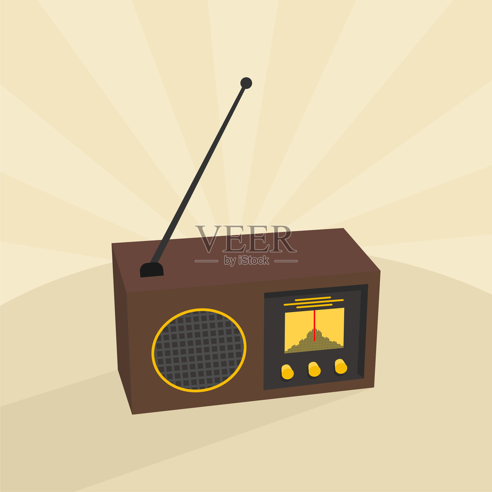世界电台日复古平面概念插画图片素材