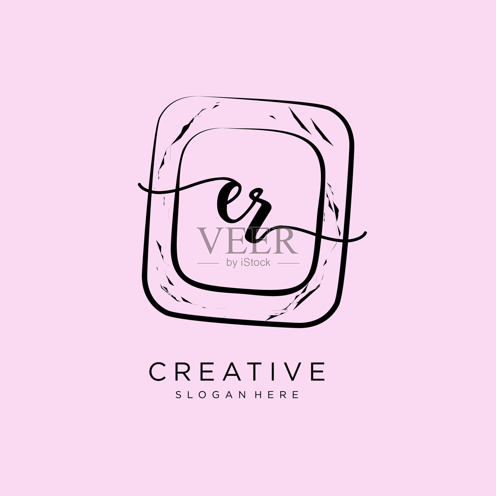 Er初始手写标识模板插画图片素材