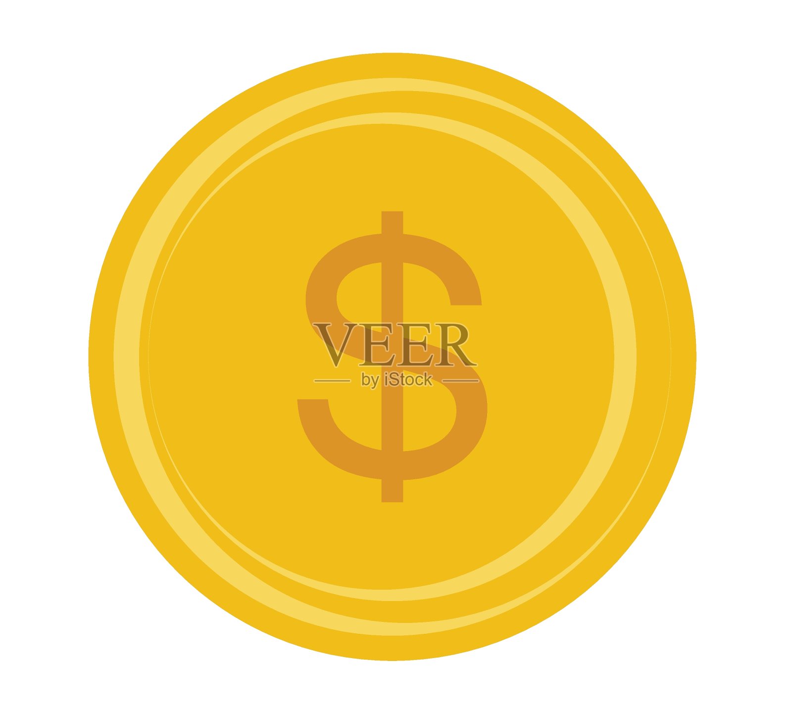 金币图标。钱的设计。黄金是美元扁平的象征。矢量图插画图片素材