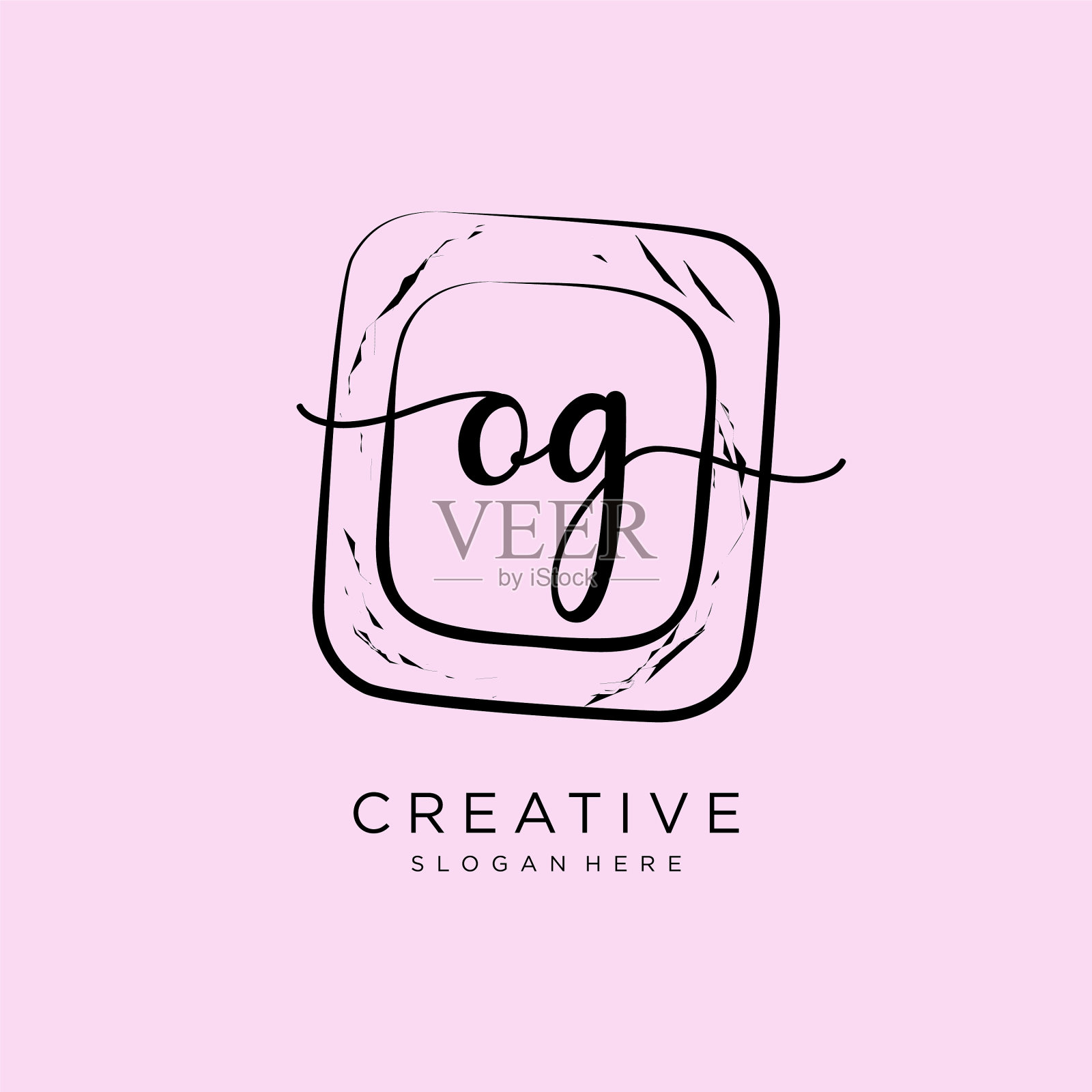 Og初始手写标志模板插画图片素材