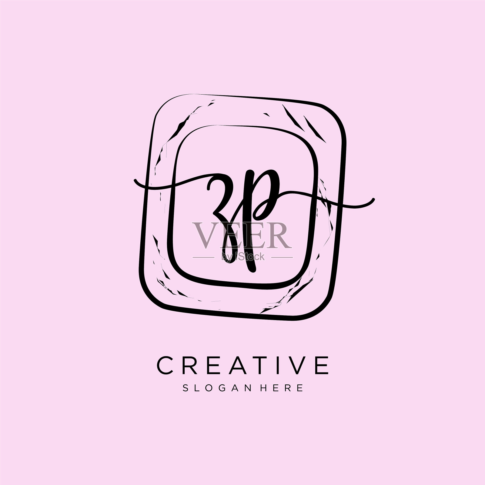 Zp初始手写标志模板插画图片素材