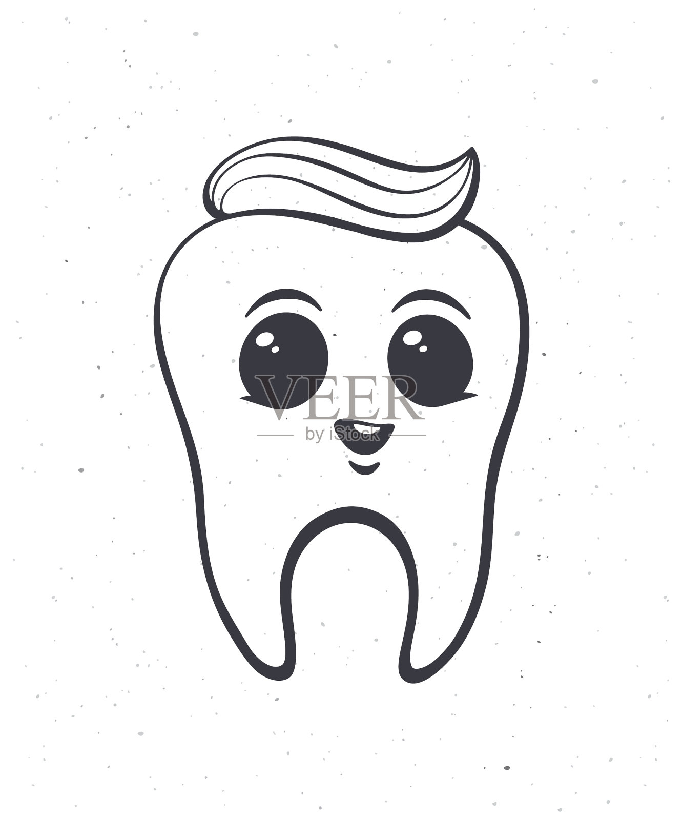 快乐的微笑，健康的bahuman牙齿与眼睛插画图片素材