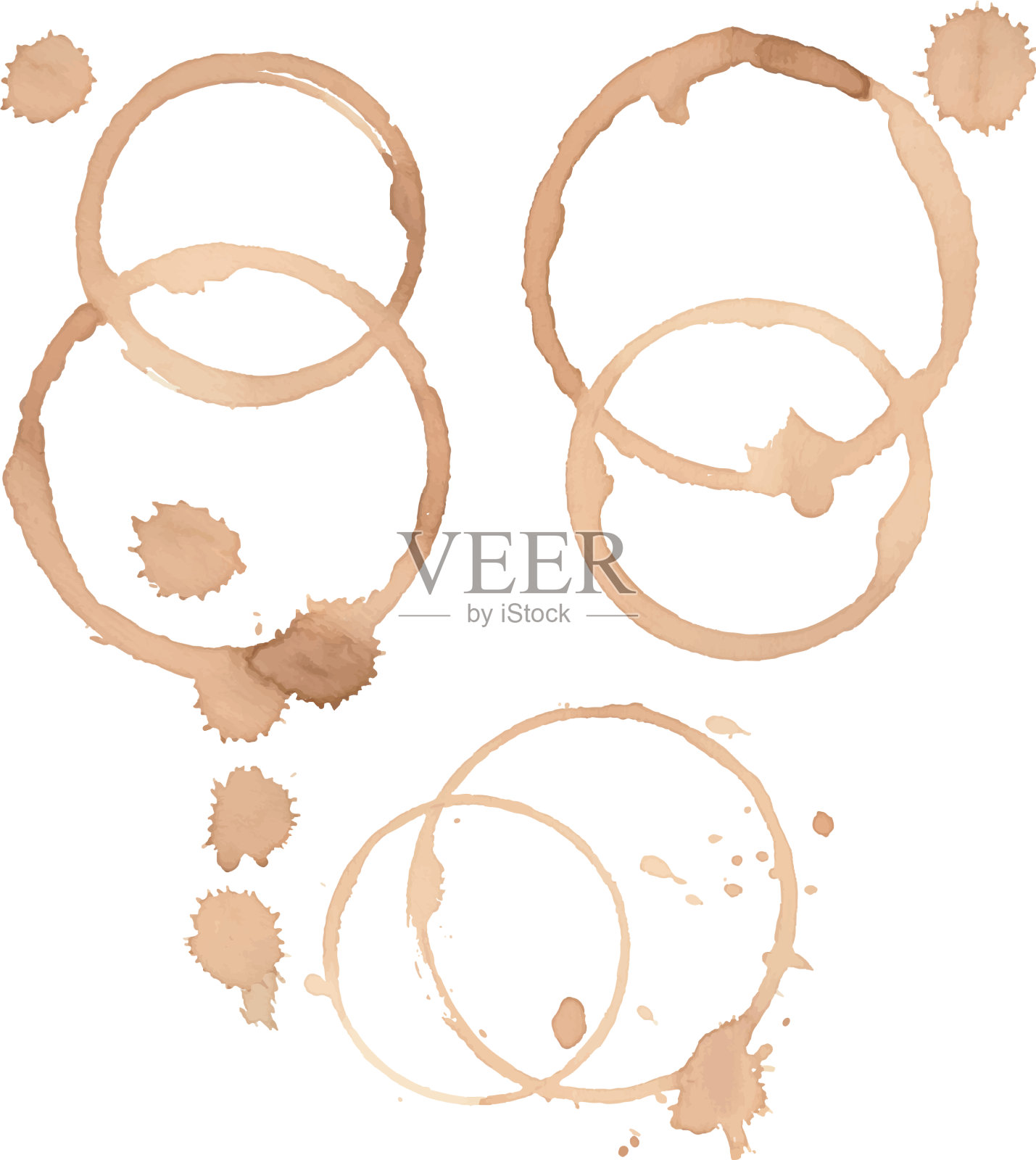 茶渍，咖啡环，杯渍插画图片素材