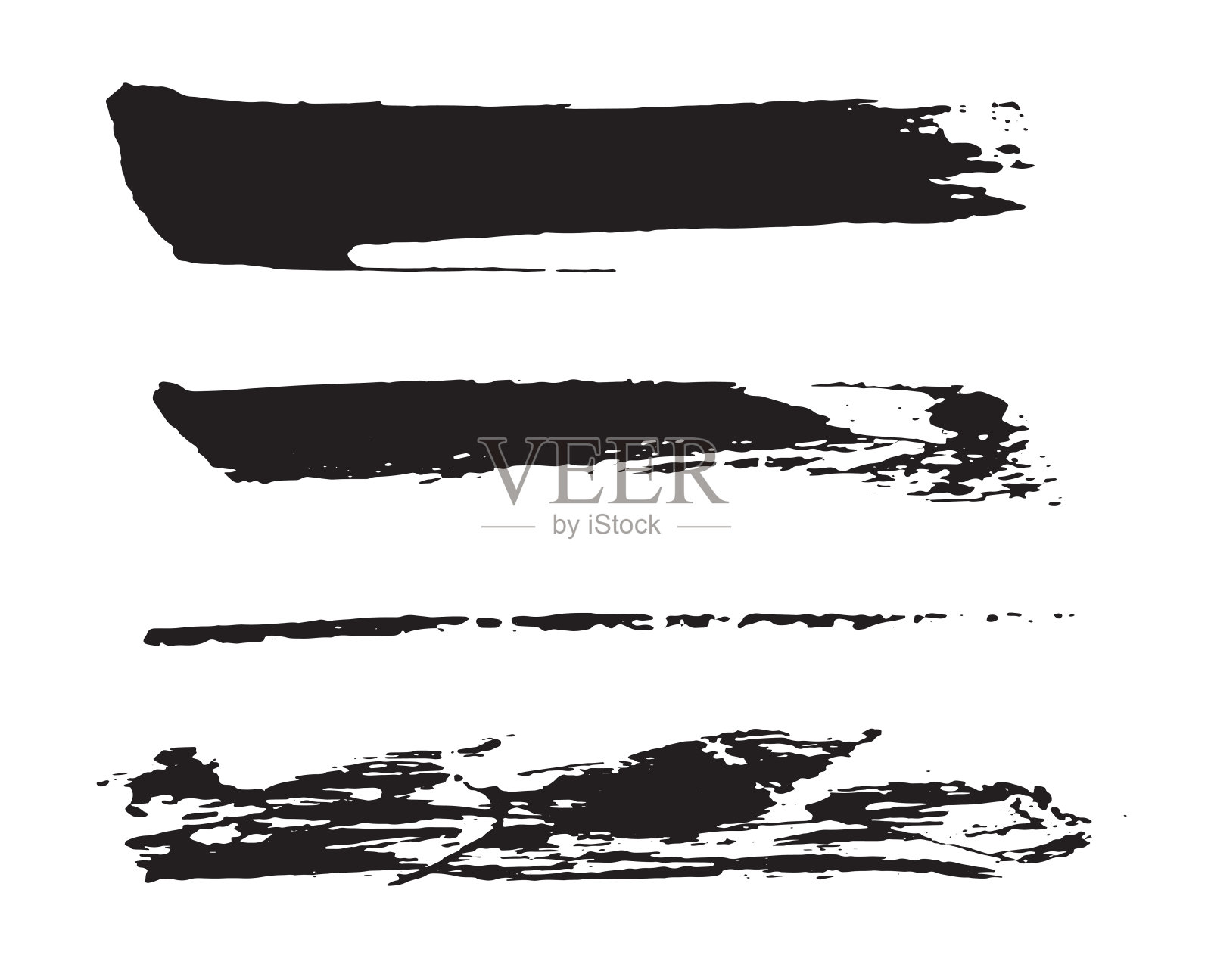 矢量黑色油漆笔触。插画图片素材