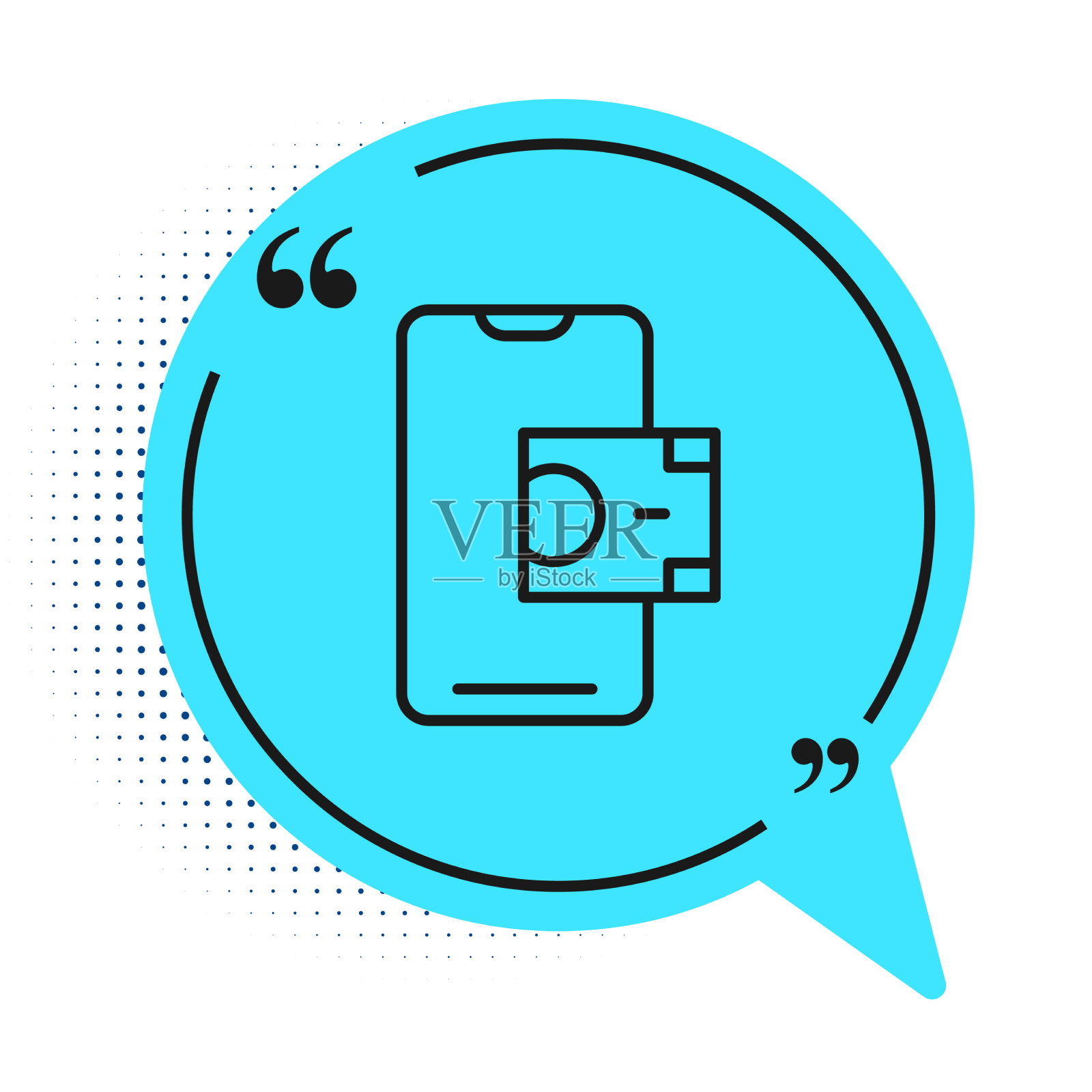 黑线手机银行图标孤立在白色插画图片素材