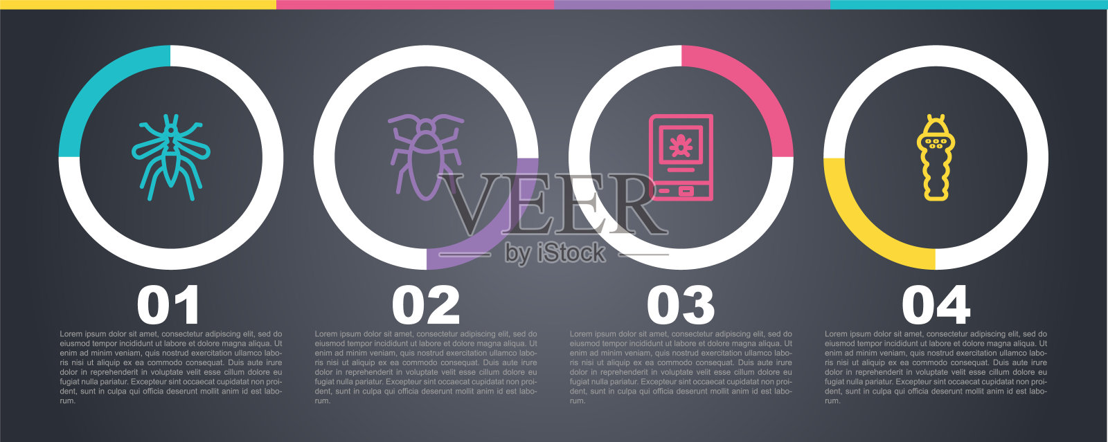 集蚊、蟑螂、昆虫与幼虫之书于一体。业务信息模板。向量设计模板素材