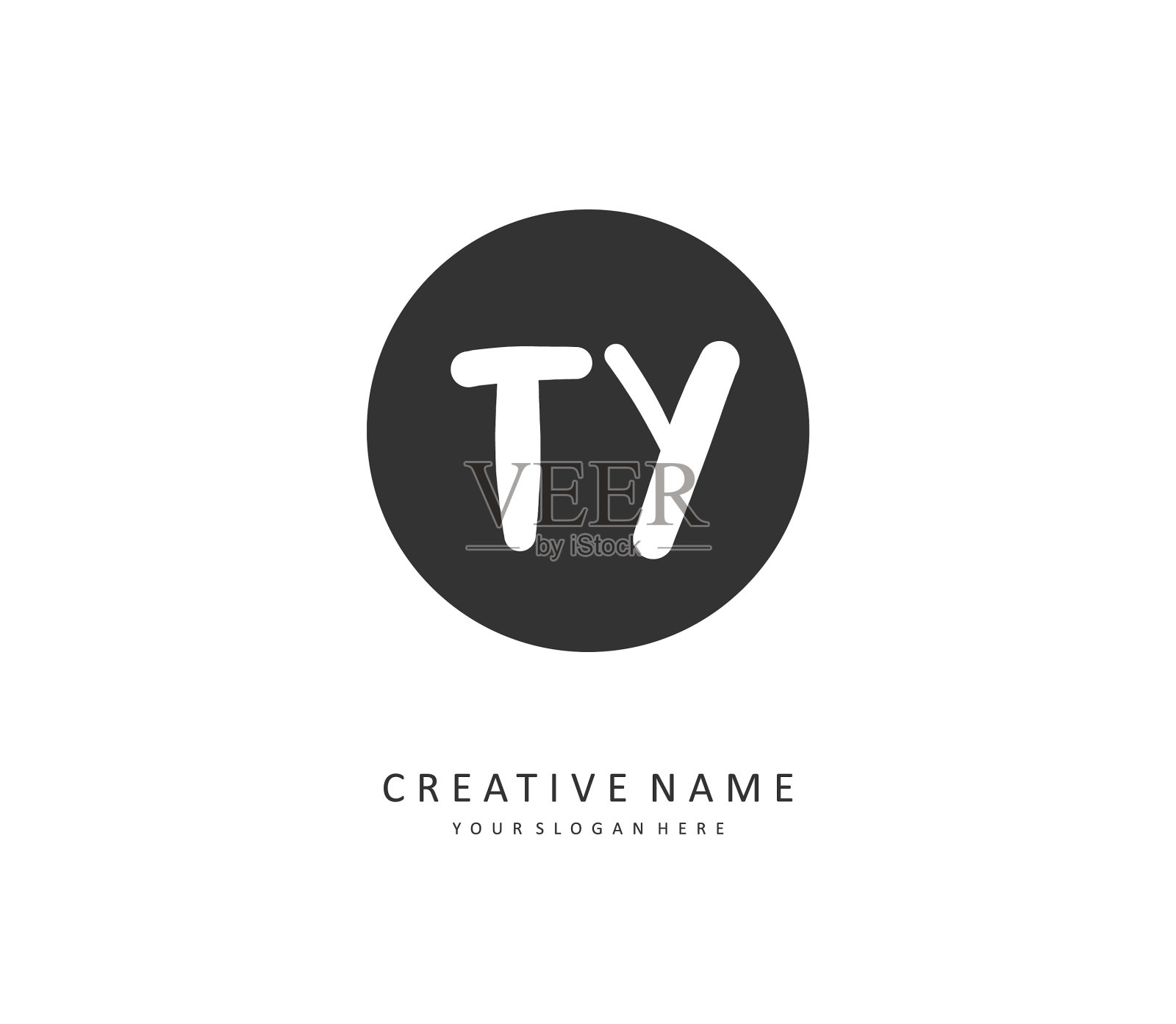 Ty首字母手写和签名标志插画图片素材