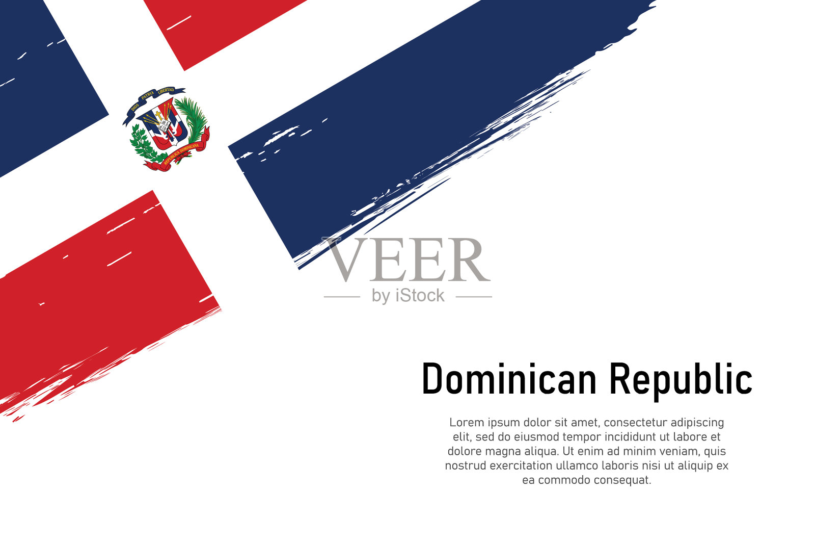 Grunge风格的画笔描边背景与旗帜插画图片素材